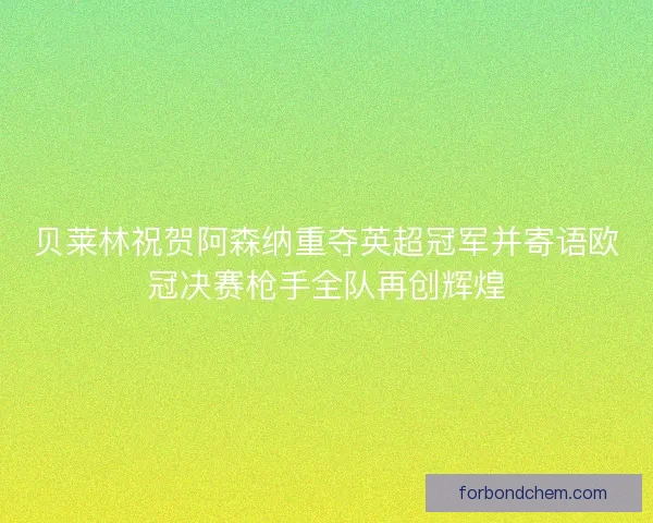 贝莱林祝贺阿森纳重夺英超冠军并寄语欧冠决赛枪手全队再创辉煌
