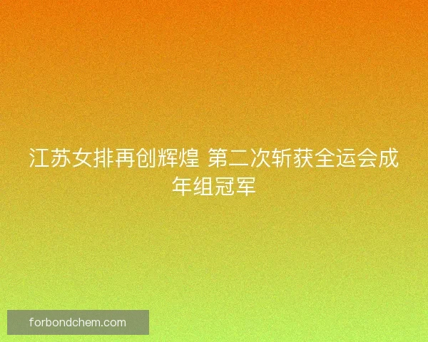 江苏女排再创辉煌 第二次斩获全运会成年组冠军