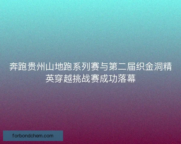 奔跑贵州山地跑系列赛与第二届织金洞精英穿越挑战赛成功落幕